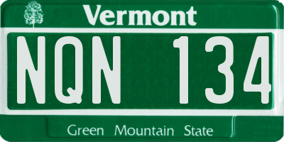 VT license plate NQN134