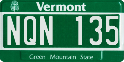 VT license plate NQN135
