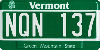 VT license plate NQN137