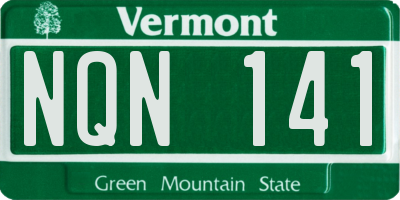 VT license plate NQN141