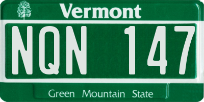 VT license plate NQN147
