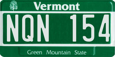 VT license plate NQN154