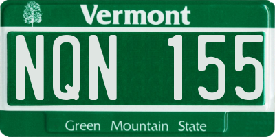 VT license plate NQN155