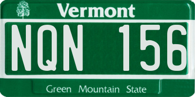 VT license plate NQN156