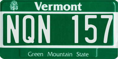 VT license plate NQN157
