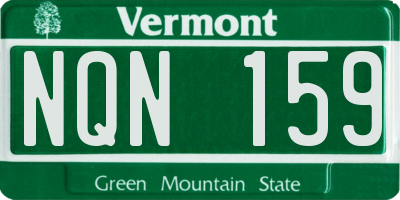 VT license plate NQN159