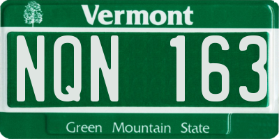 VT license plate NQN163