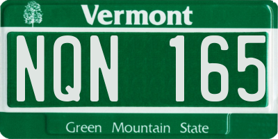 VT license plate NQN165