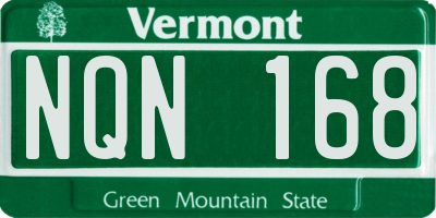 VT license plate NQN168