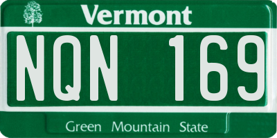 VT license plate NQN169