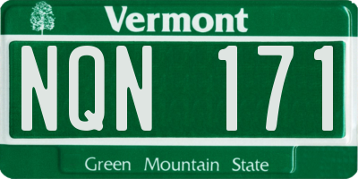 VT license plate NQN171