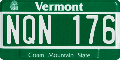 VT license plate NQN176