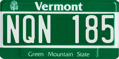 VT license plate NQN185