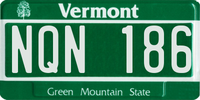 VT license plate NQN186