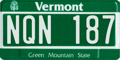VT license plate NQN187