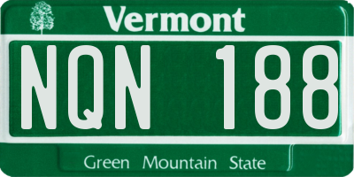 VT license plate NQN188