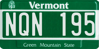 VT license plate NQN195