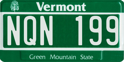 VT license plate NQN199