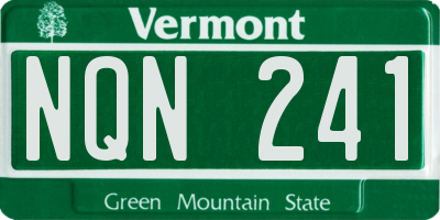 VT license plate NQN241