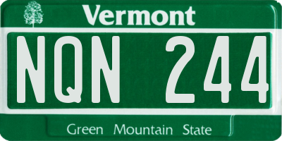 VT license plate NQN244