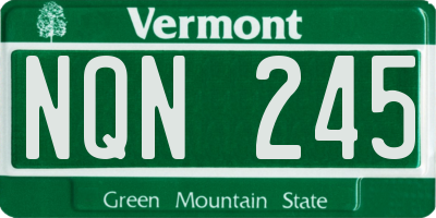 VT license plate NQN245