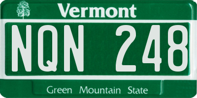VT license plate NQN248