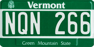 VT license plate NQN266