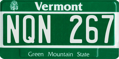 VT license plate NQN267