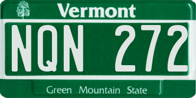 VT license plate NQN272