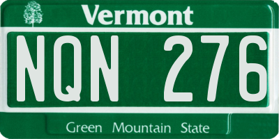 VT license plate NQN276