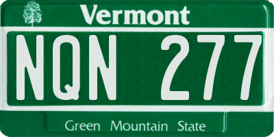 VT license plate NQN277