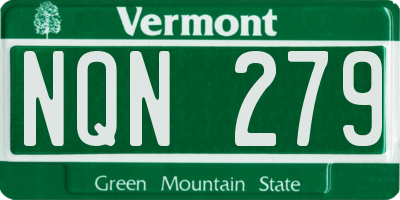 VT license plate NQN279