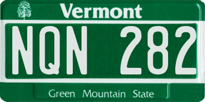 VT license plate NQN282