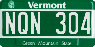 VT license plate NQN304