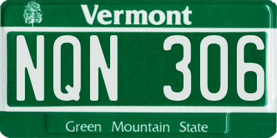 VT license plate NQN306