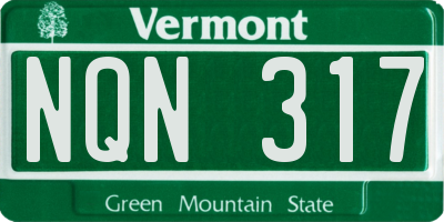 VT license plate NQN317