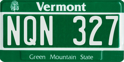 VT license plate NQN327