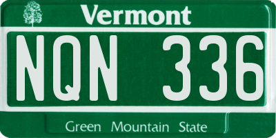 VT license plate NQN336