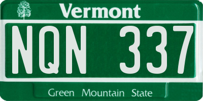 VT license plate NQN337