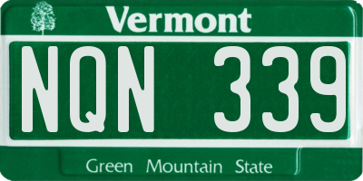 VT license plate NQN339