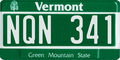 VT license plate NQN341