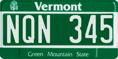VT license plate NQN345