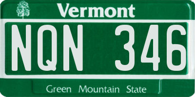 VT license plate NQN346