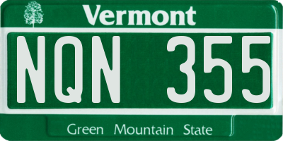 VT license plate NQN355