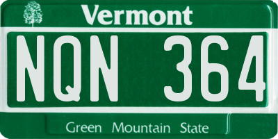 VT license plate NQN364