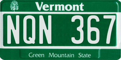 VT license plate NQN367