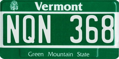 VT license plate NQN368