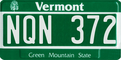 VT license plate NQN372