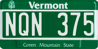 VT license plate NQN375