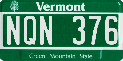 VT license plate NQN376